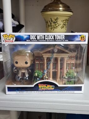 Funko Pop! Back to the Future Doc with Clock Tower - brown, tan, blue, green
